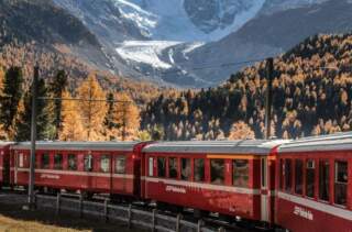 Tren Bernina desde el Lago de Como