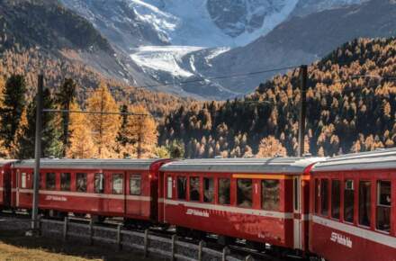 Tren Bernina desde el Lago de Como