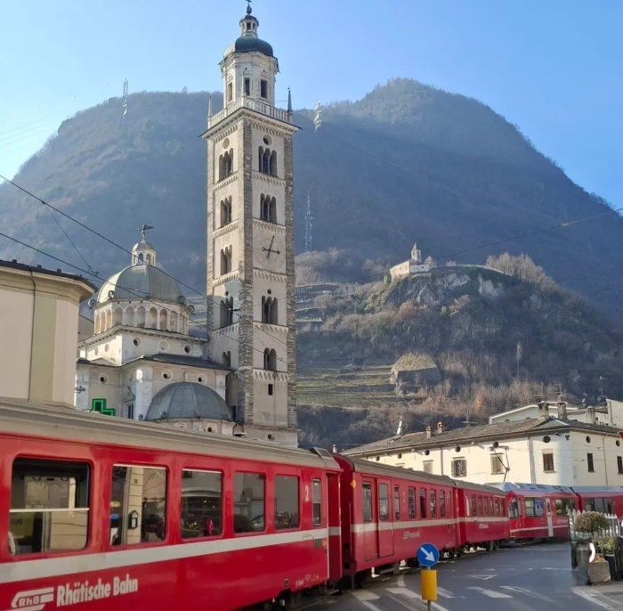 Viaje en tren por los Alpes suizos